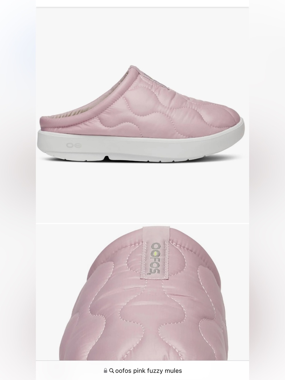 Oofos OOcoozie Thermo Mule Pink Quilted Shoe Recovery Technology Cozy Size W 7 - Picture 6 of 16
